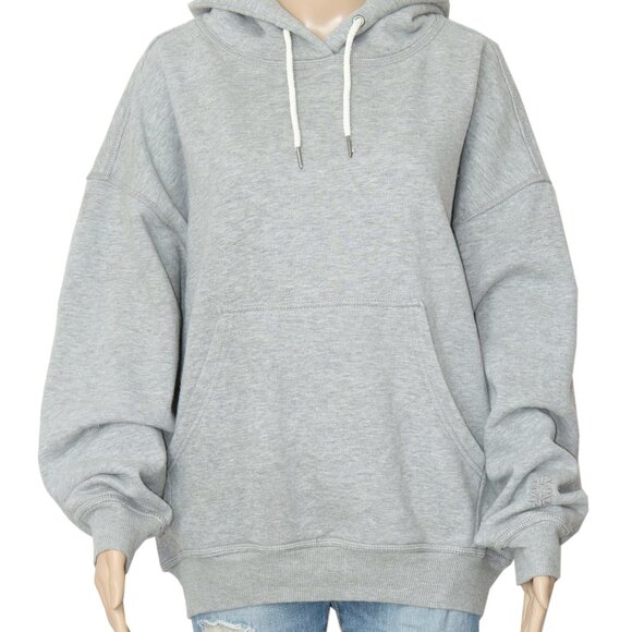 Free People FP Movement Final Call Logo Embroidered Hoodie Heather Grey NWT XS - Picture 5 of 7